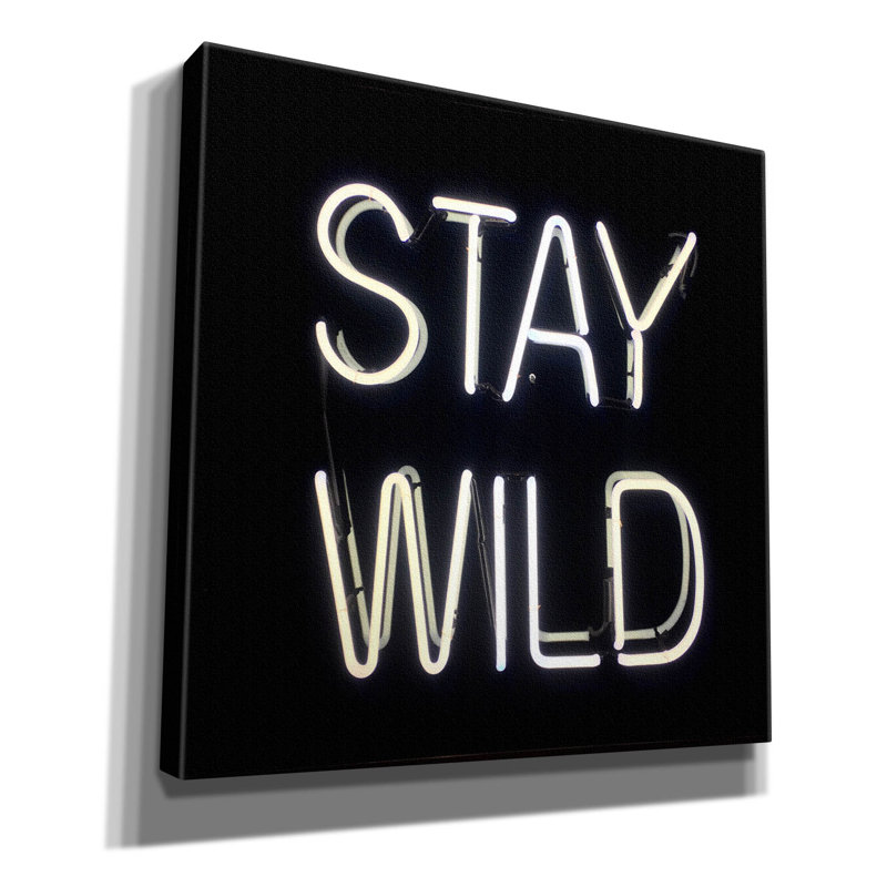 «Stay Wild In Neon White» par Epic Portfolio, art mural sur toile, H 37 po x l 37 po x P 1,5 po