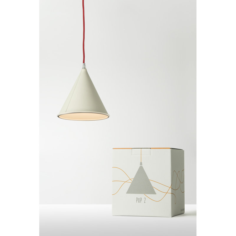 Be.pop 1-Light Cone Pendant, Red, White