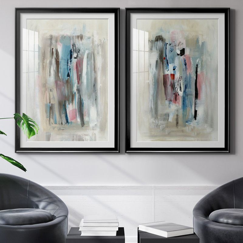 «Rain Shadow I», ensemble de 2 reproductions d'art, H 31,5 po x l 47 po x P 1,5 po, Blanc, H 26,5 po x l 73 po x P 1,5 po