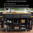 53" Large Kitchen Island - Drop Leaf, Power Outlet, Internal Storage Rack, Rolling Cart with 5 Open Side Racks-129523320