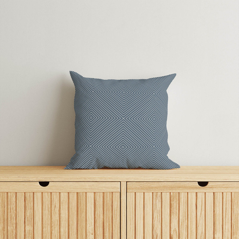 Coussin Eye, H 20 po x l 20 po, Chevron bleu