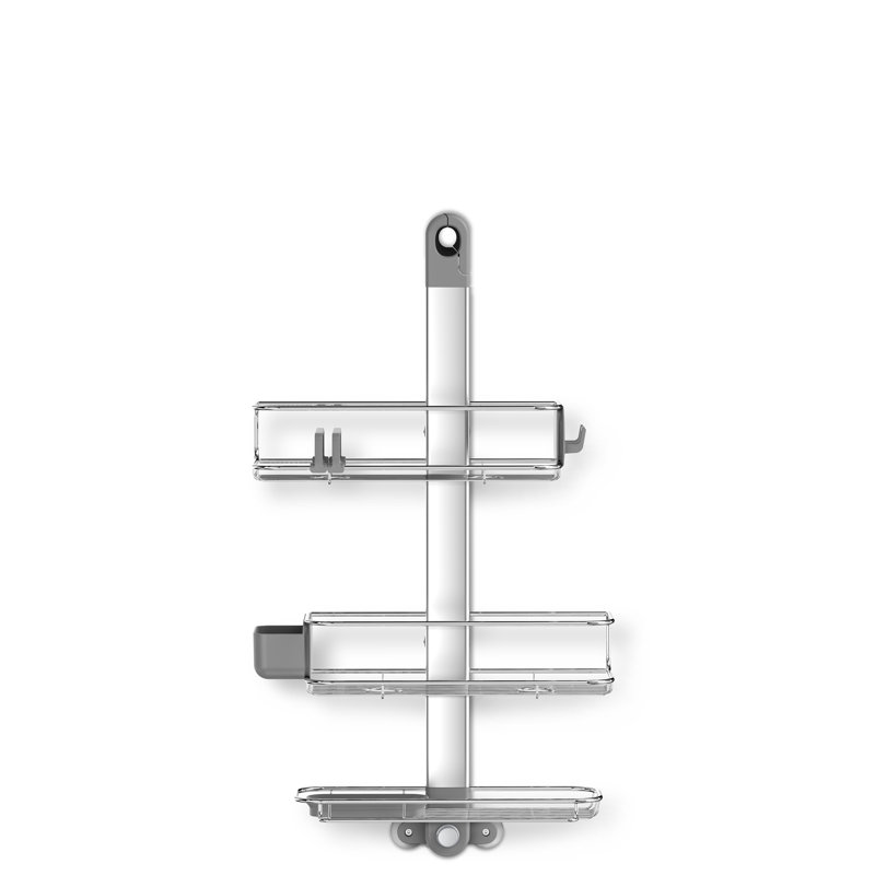 Adjustable Stainless Steel and Aluminum Shower Caddy with Suction Mount