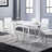 Rectangular Dining Table In High Gloss White Finish,Extendable dining table with Metal Legs