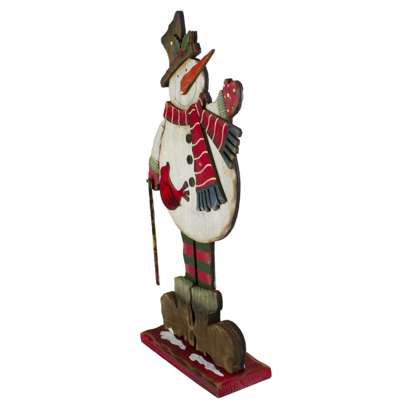 Enseigne de Noël 17,5 "avec bonhomme de neige et joyeuses fêtes