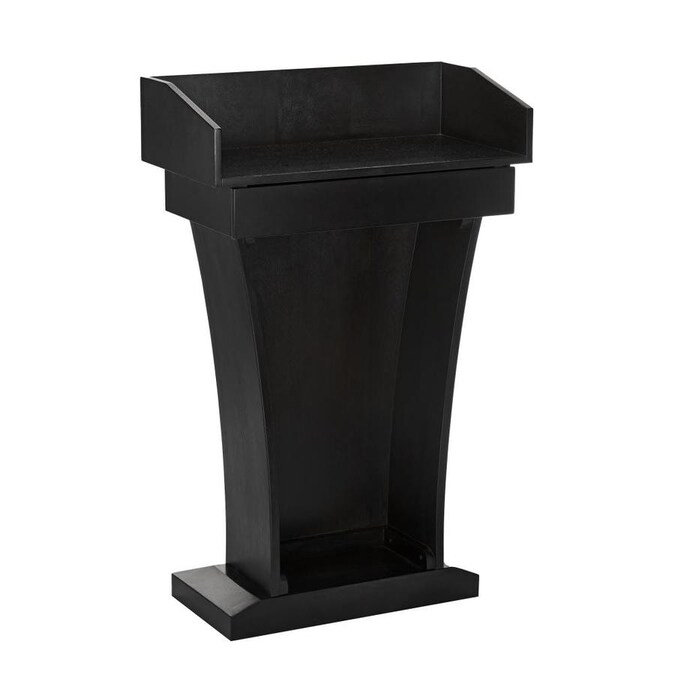 Black Wood Veneer Full Podium Lectern with Storage