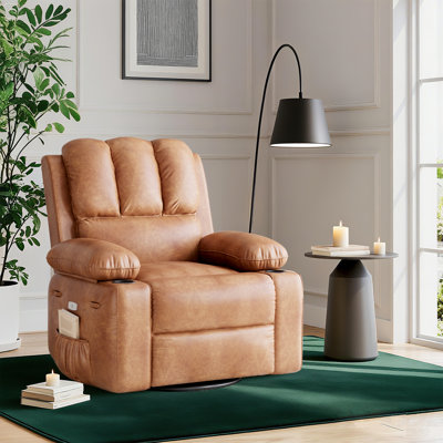 Fauteuil inclinable électrique inclinable et berçant avec massage et chaleur Boneless, fauteuil ergonomique avec port USB, porte-gobelets et poche latérale pour la chambre à coucher ou la chambre de bébé