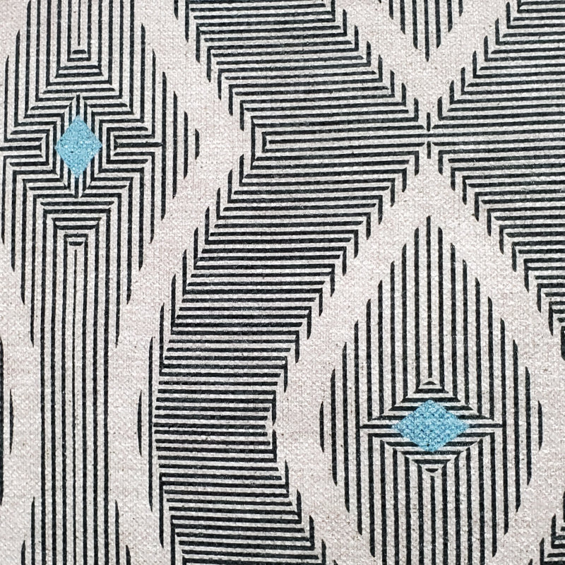 Coussin Desmond Diamond, Noir / bleu