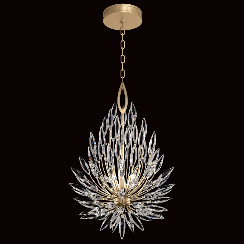 Lily Buds 3 - Light Glass Chandelier, Gold