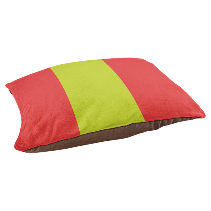 Coussin Washington, Grand (l 40 po x P 30 po x H 14 po), Rouge torche / vert volt / rouge torche
