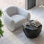 Table basse ronde en bois massif de style tambour l 29,5 po, finition noire, table basse de salon-708760801-719505238