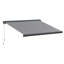 HOMCOM 350cm W x 300cm D Polyester Grey Cover Motorised Retractable Patio Awning