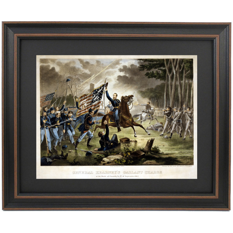 La charge galante du général Kearney, Bataille de Chantilly, Virginie par Augustus Tholey, H 18 po x l 24 po