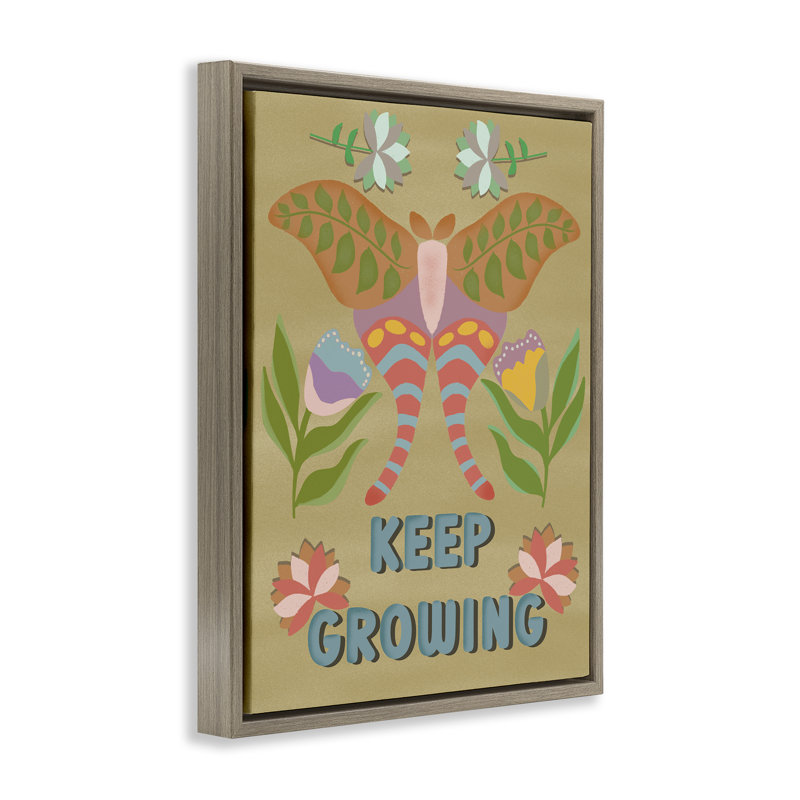 Cadre flottant Keep Growing Butterfly, design par Julia Fox, H 31 po x l 25 po, Cadre flottant orme Montalcino
