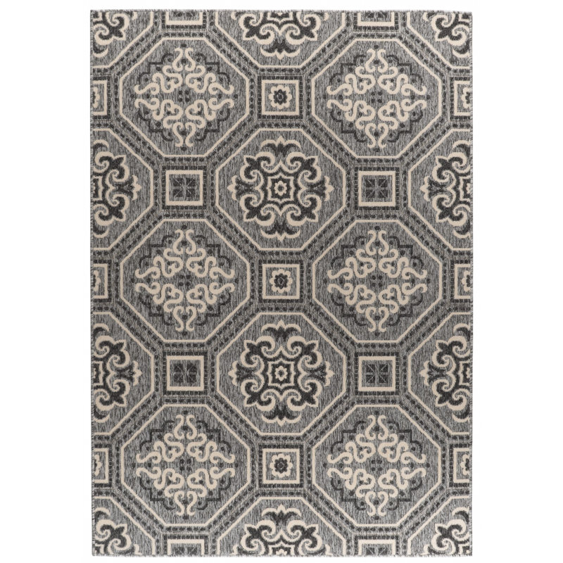 Lily-Faith Geometric Indoor / Outdoor Rug, Rectangle 5'3" x 7'7"