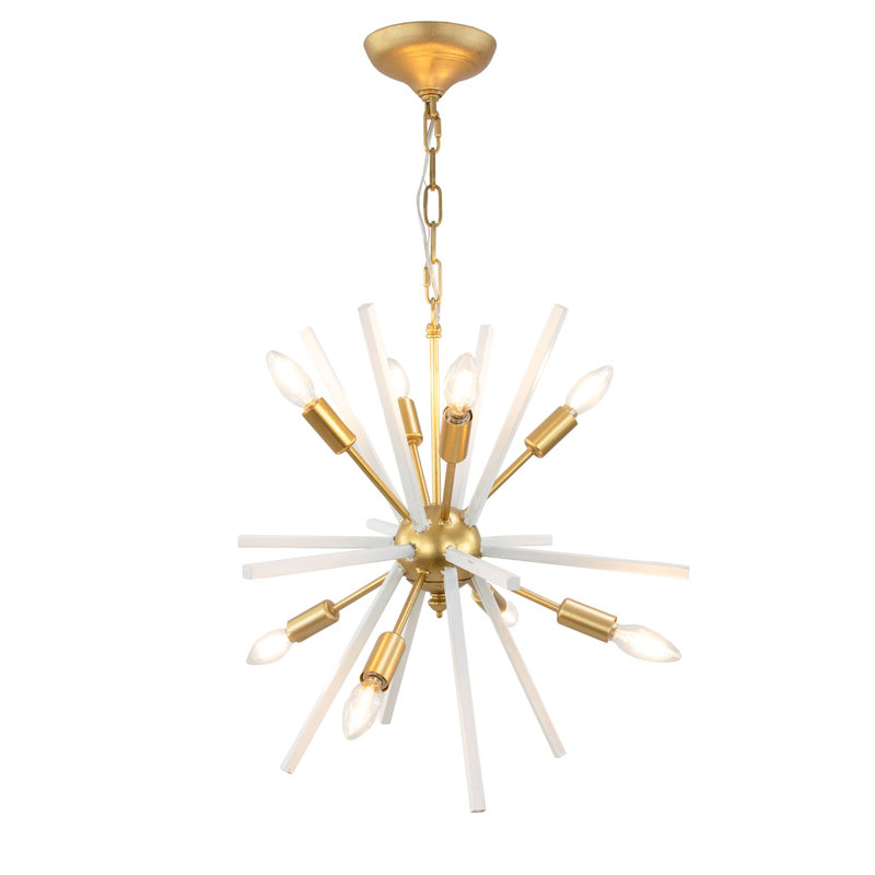 Starburst 8 - Light Chandelier, White