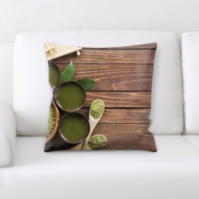 Tea Microsuede Reversible Throw Pillow