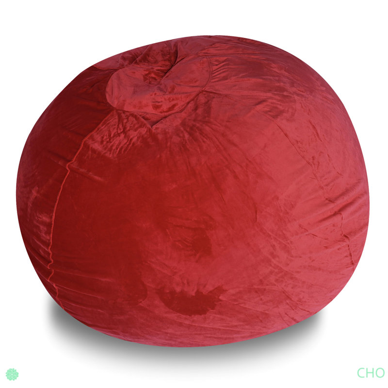 Fauteuil poire Minky, Velours rouge