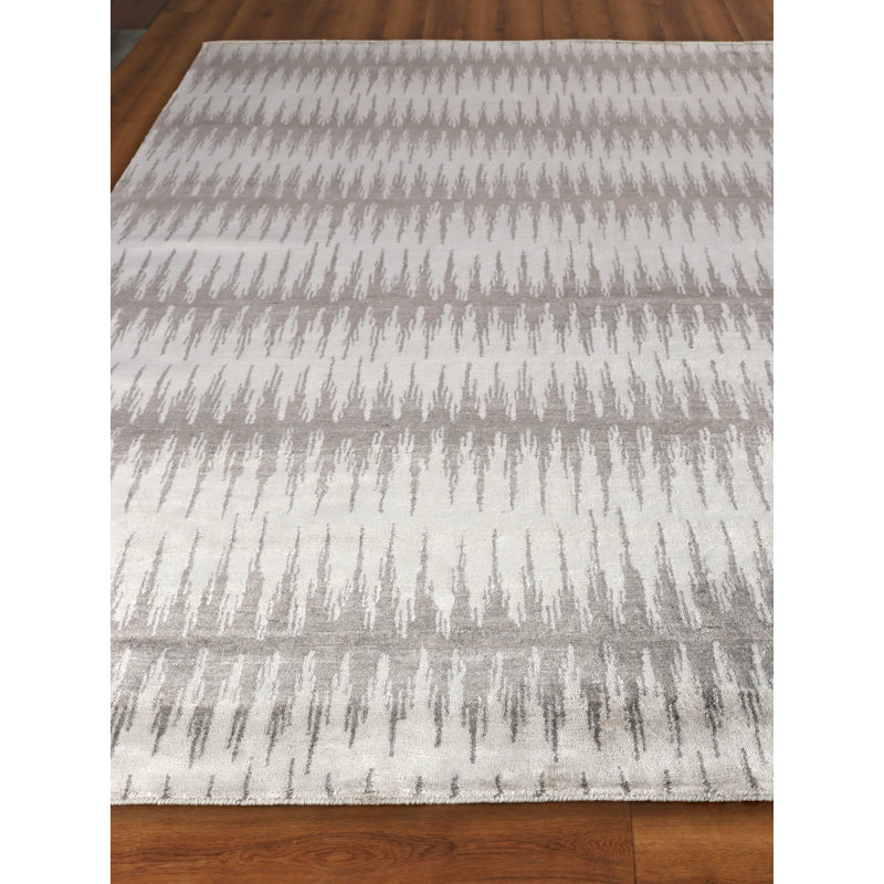 Bamboo Silk Abstract Area Rug, Rectangle 6' x 9'