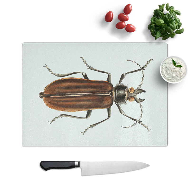 Tempered Glass Beetle Chopping Board, 28.5 cm W x 20 cm L