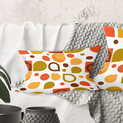 Abstract Retro Geometric I - Mid-Century ModernPrinted Throw Pillow