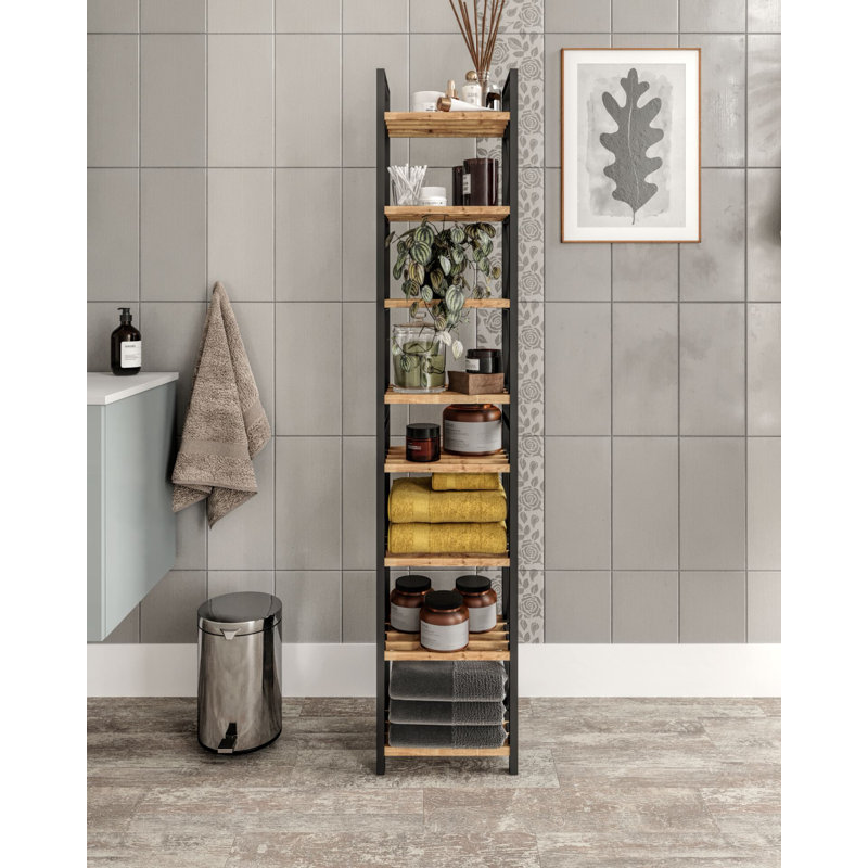 Particle Board / Chipboard Rectangle Accent Cabinet, 128 cm H x 23 cm L x 18 cm D