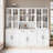 71" H X 126" W Bookcase Cabinet With Glass Doors And Large Storage Drawers(2C+2D+E)-1320462224