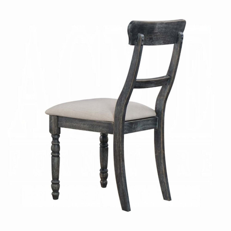 Chaise d'appoint Kwiete brun clair / gris, garniture cloutée (2 pièces)