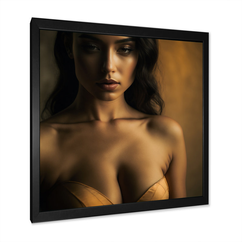 Intimité intime I - reproduction sur toile, Cadre photo noir, H 16 po x l 16 po x P 1 po
