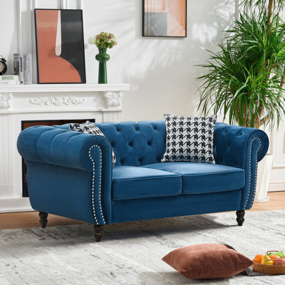 Selita 64.96" Velvet Loveseat Sofa With Nailhead