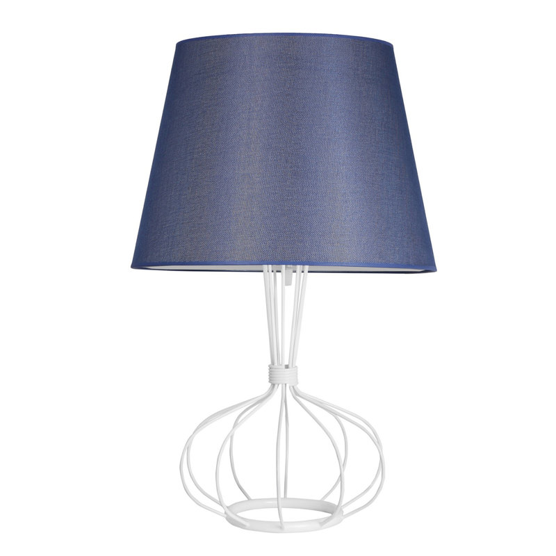 Metal Table Lamp, Blue, White