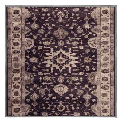Machine Washable Overdyed Brown Area Rug
