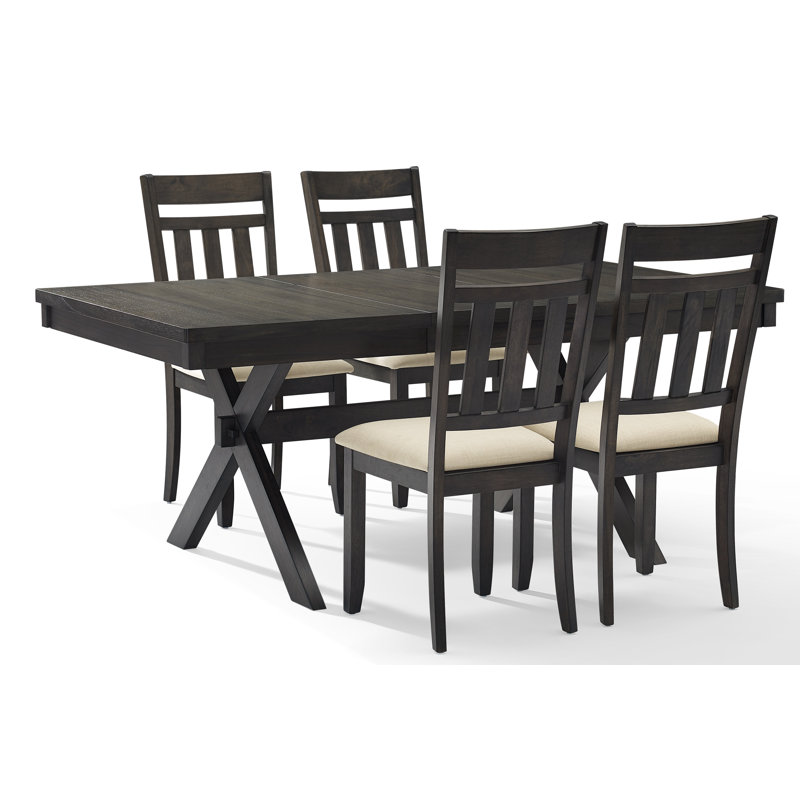 Dunblane Extendable Dining Set, 5 Pieces: Table, 4 Chairs