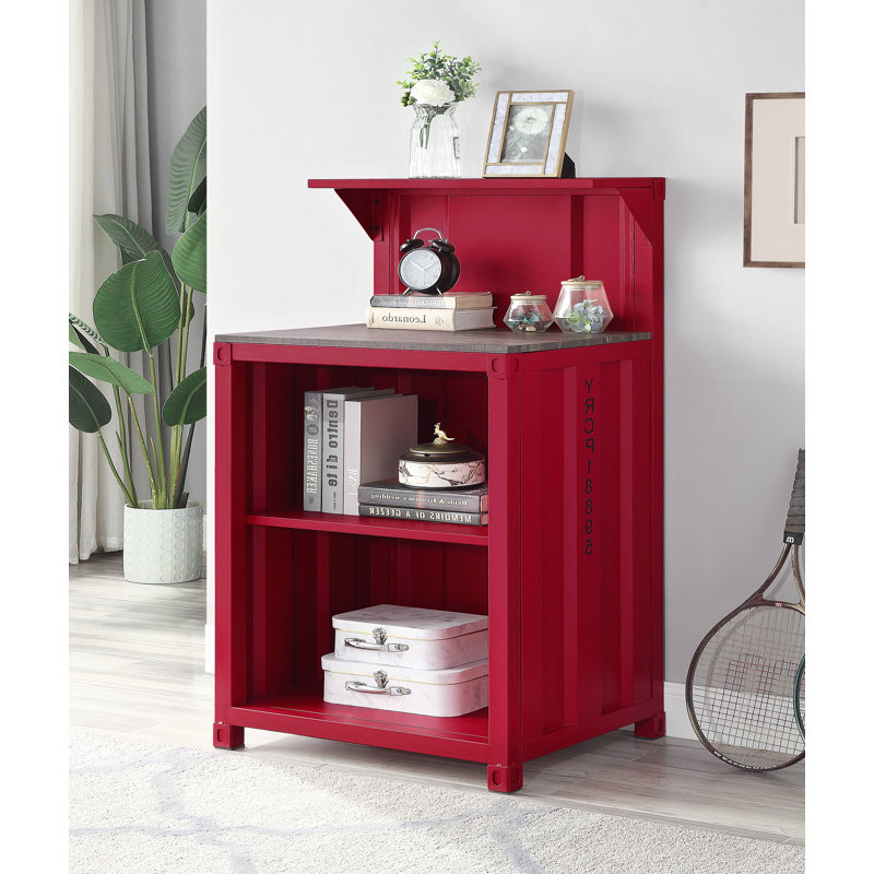 Bureau de réception rectangulaire en bois Cargo, Rouge