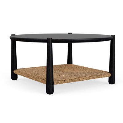 Black Oak and Rope Round Coffee Table
