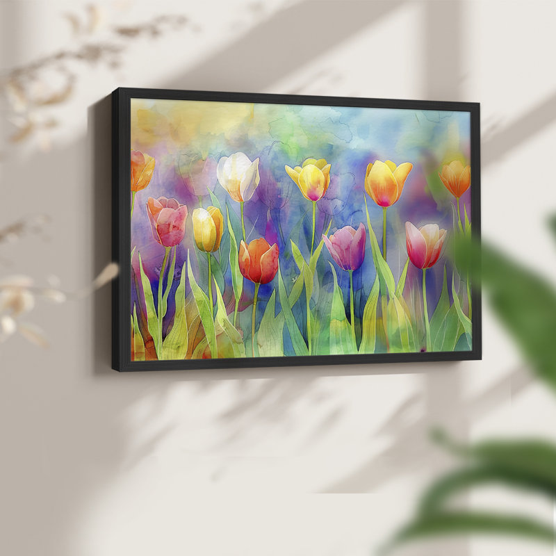 Série florale - Lxxxi - reproduction encadrée, H 8 po x l 10 po, Noir, noir, noir, noir