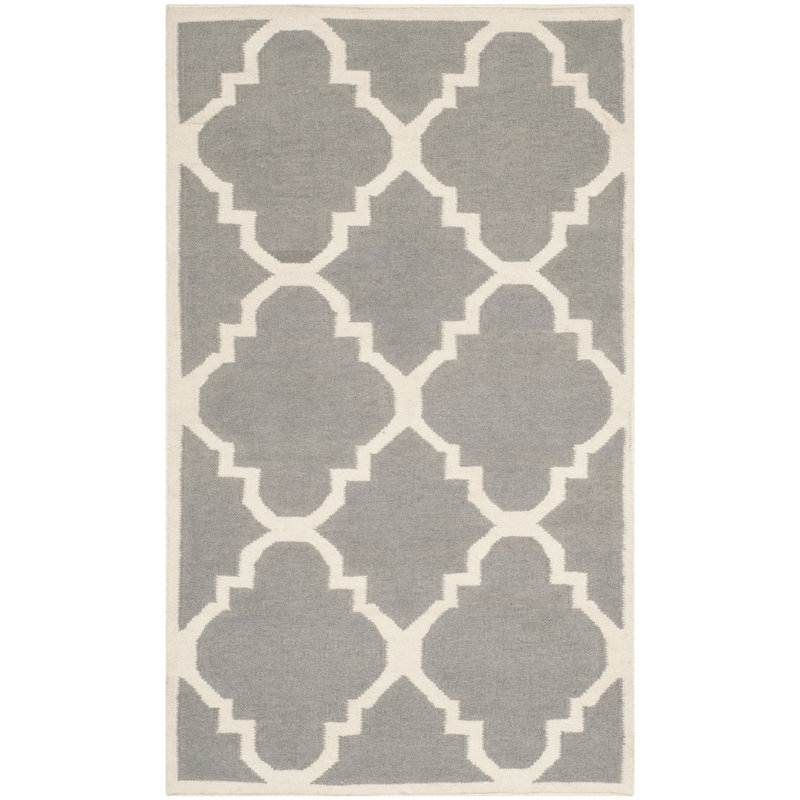 Capirano Geometric Wool Hand Woven Area Rug, Rectangle 91 x 152cm