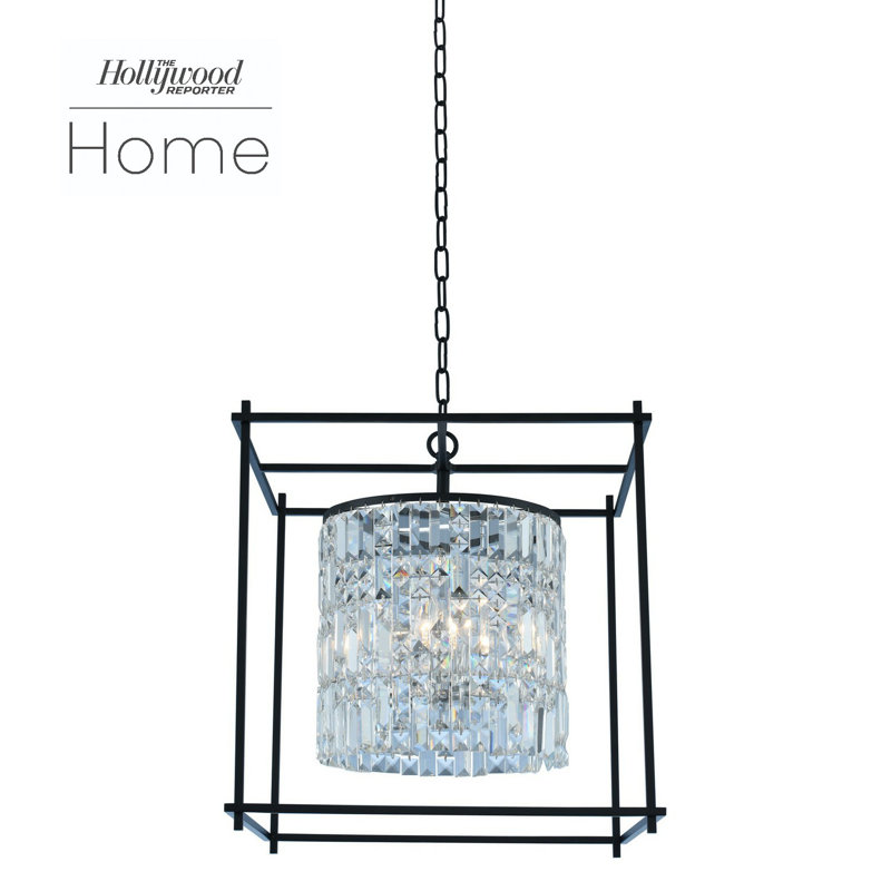Joni 6 LT / Luminaire suspendu clair Allegri, Chrome poli, H 31 po x l 21 po x P 21 po