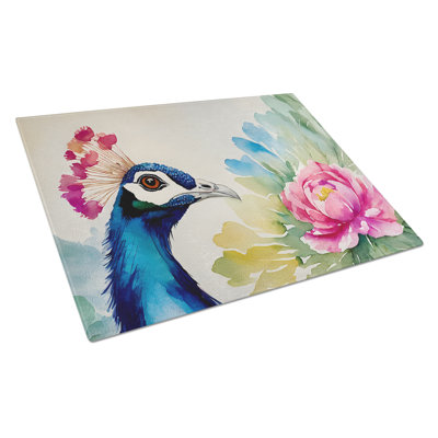 Peacock Glass Cutting Board