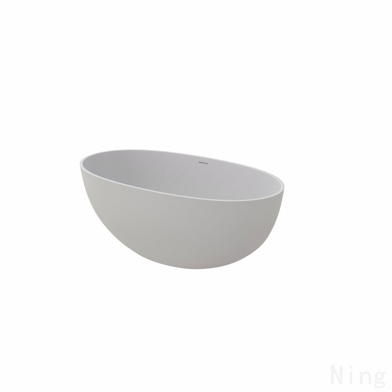 Baignoire profonde 55 "à surface solide de qualité supérieure, Blanc mat