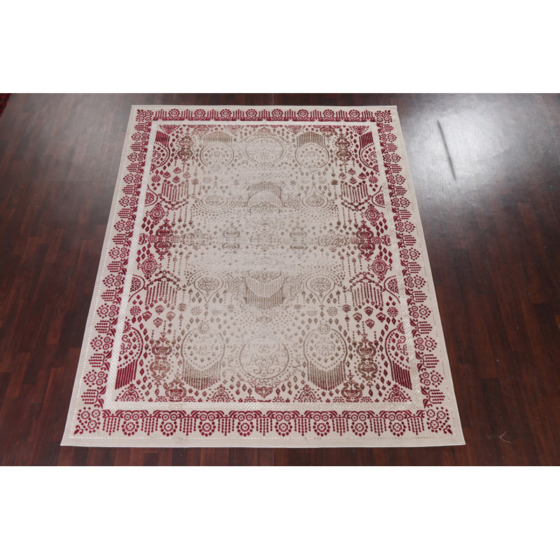 Tapis oriental géométrique transitionnel géométrique 3 x 5, Rectangle 7 pi 10 po x 9 pi 10 po