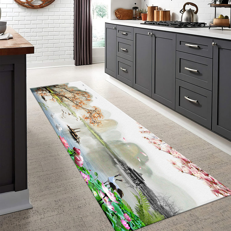Soft Non-Woven Printed Rug Displaying an Intricate Geometric Pattern Ideal for Adding a Stylish Touch to Any Home Decor