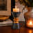 Monarch Marble & Acacia Wood Black Candleholder