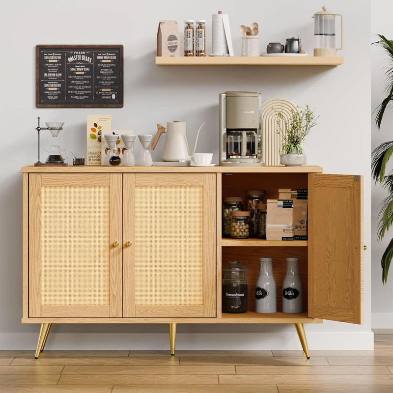 Hissop 3-Door Accent Cabinet, Natural