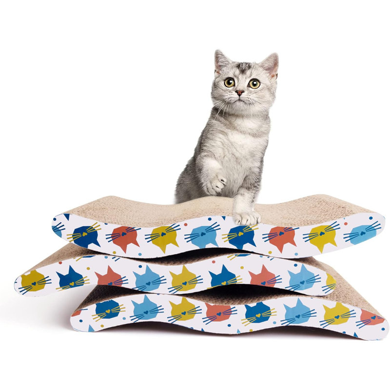 Cat Scratcher Cardboard Scratching Pad With Catnip 3 Pack