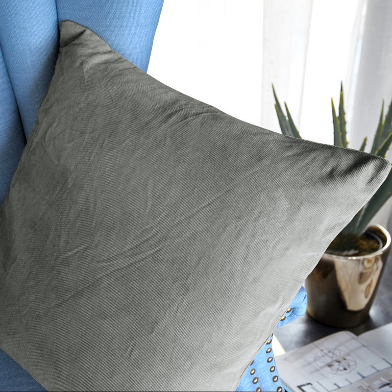 Housse de coussin carré, 20 po X 20 po, Gris