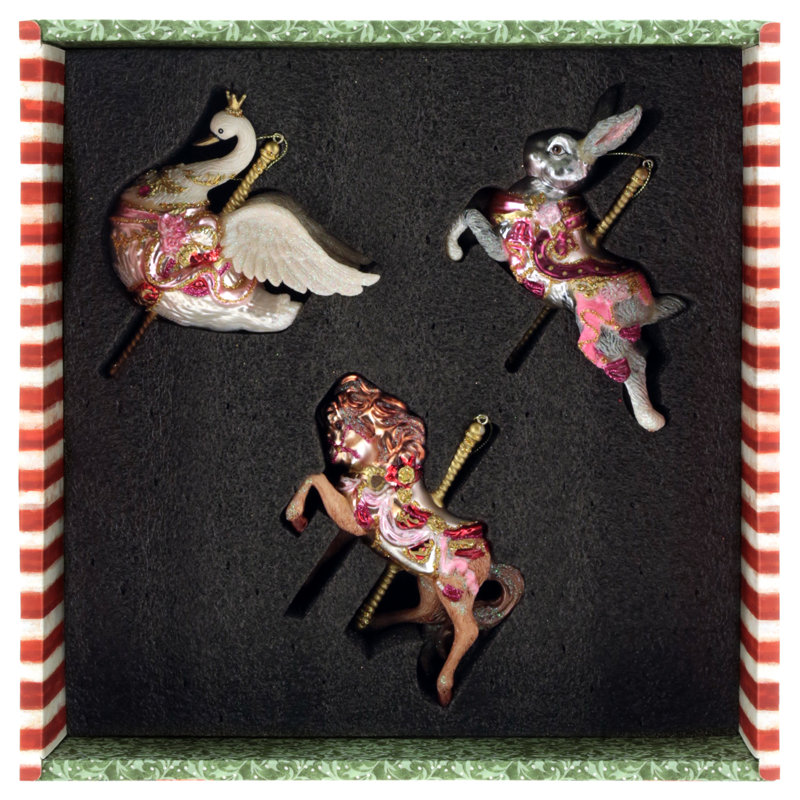 Carousel Ornament, Box Of 3 - 4-5 Inches