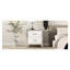 Table de chevet pour chambre à coucher en blanc ultrabrillant, 2 tiroirs, table de chevet avec poignée en métal, blanc, élément