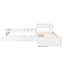Lit simple en L avec bureau, lit gigogne et tiroirs en blanc - bois de construction-1610027023