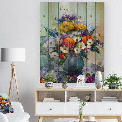Bouquet de petites fleurs peint à la main - petit tableau