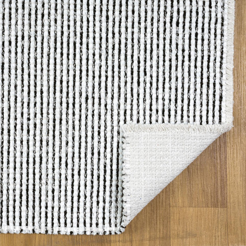 Two Tone Fringed Area Rug, Rectangle 8' x 10'